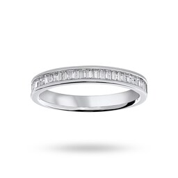 06507063 - 18ct White Gold 0.33cttw Baguette Cut Diamond Channel Half Eternity Ring