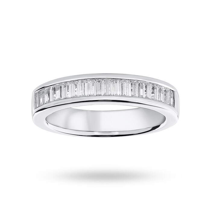 Mappin & Webb Platinum 0.75cttw Baguette Cut Diamond Channel Half Eternity Ring