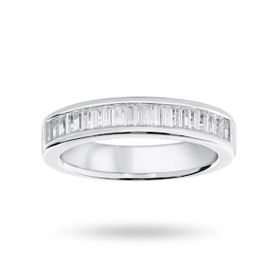 Mappin & Webb Platinum 0.75cttw Baguette Cut Diamond Channel Half Eternity Ring