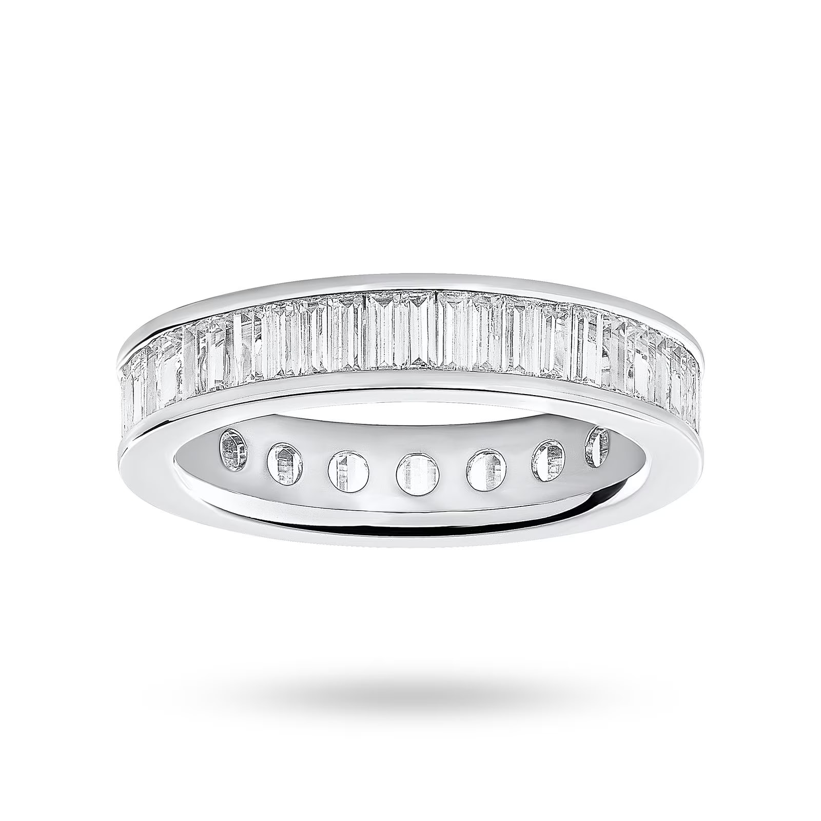 Platinum 0.33cttw Round Brilliant Cut Diamond Claw Set Half Eternity Ring - Ring Size J