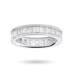 06507070 - Platinum 0.33cttw Round Brilliant Cut Diamond Claw Set Half Eternity Ring