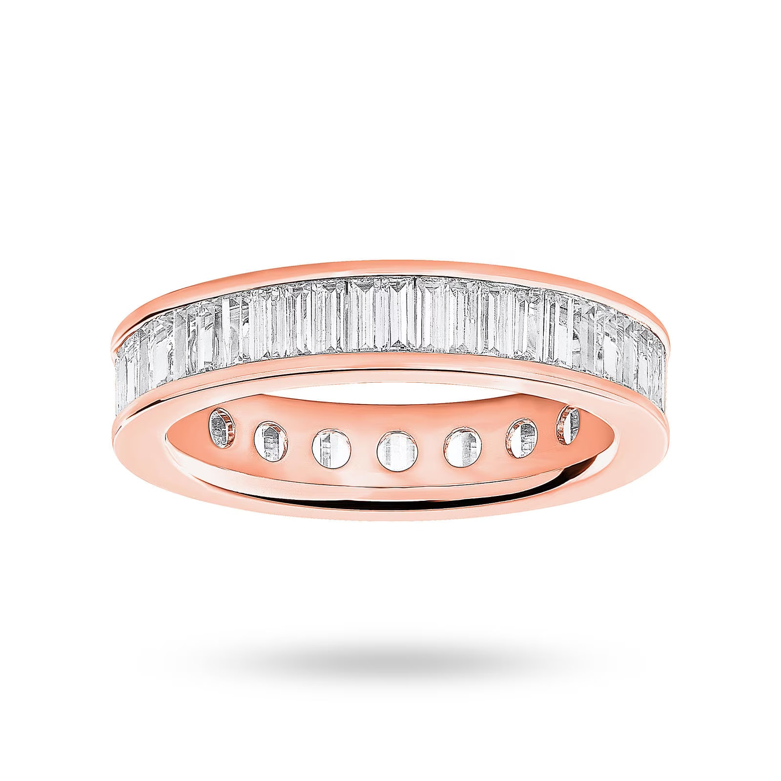 Mappin & Webb 18ct Rose Gold 2.00cttw Baguette Cut Diamond Channel Half Eternity Ring