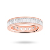 Mappin & Webb 18ct Rose Gold 2.00cttw Baguette Cut Diamond Channel Half Eternity Ring - Ring Size J