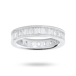 06507072 - 18ct White Gold 2.00cttw Baguette Cut Diamond Channel Half Eternity Ring