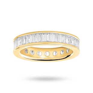 Mappin & Webb 18ct Yellow Gold 2.00cttw Baguette Cut Diamond Channel Half Eternity Ring
