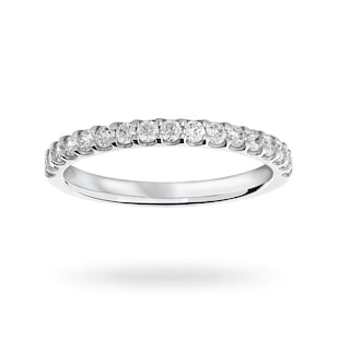 Mappin & Webb 18ct White Gold 0.33cttw Round Brilliant Cut Diamond Claw Set Half Eternity Ring