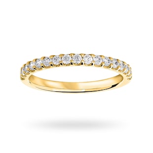 Mappin & Webb 18ct Yellow Gold 0.33cttw Round Brilliant Cut Diamond Claw Set Half Eternity Ring