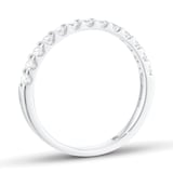 Mappin & Webb 18ct White Gold 0.50cttw Round Brilliant Cut Diamond Claw Set Half Eternity Ring - Ring Size J