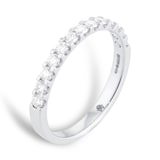 Mappin & Webb 18ct White Gold 0.50cttw Round Brilliant Cut Diamond Claw Set Half Eternity Ring - Ring Size J