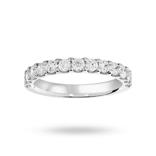 Mappin & Webb Platinum 0.75cttw Round Brilliant Cut Diamond Claw Set Half Eternity Ring