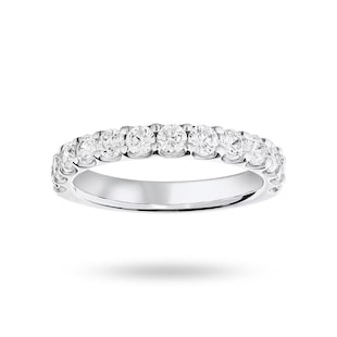Mappin & Webb Platinum 1.00cttw Round Brilliant Cut Diamond Claw Set Half Eternity Ring