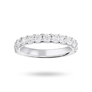 Mappin & Webb 18ct White Gold 1.00cttw Round Brilliant Cut Diamond Claw Set Half Eternity Ring