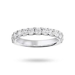 06507090 - 18ct White Gold 1.00cttw Round Brilliant Cut Diamond Claw Set Half Eternity Ring