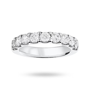 Mappin & Webb Platinum 1.45cttw Round Brilliant Cut Diamond Claw Set Half Eternity Ring
