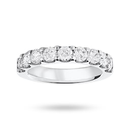 06507096 - 18ct White Gold 1.45cttw Round Brilliant Cut Diamond Claw Set Half Eternity Ring