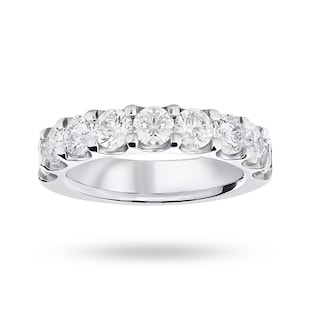Mappin & Webb Platinum 2.10cttw Round Brilliant Cut Diamond Claw Set Half Eternity Ring