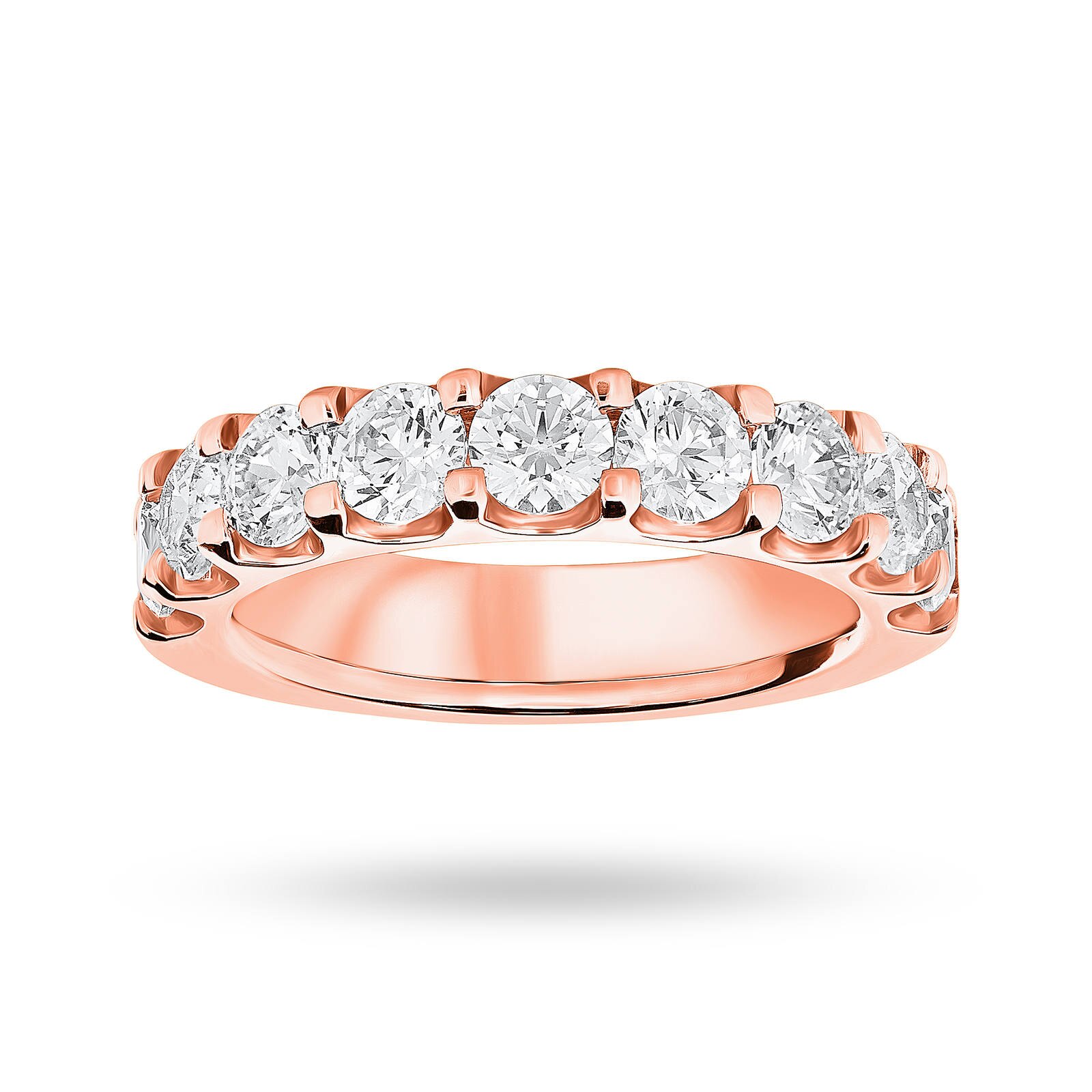 Mappin & Webb 18ct Rose Gold 2.10cttw Round Brilliant Cut Diamond Claw Set Half Eternity Ring