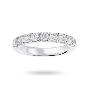 Mappin & Webb Platinum 0.75cttw Round Brilliant Cut Diamond 4 Claw Set Half Eternity Ring