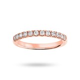 Mappin & Webb 18ct Rose Gold 0.75cttw Round Brilliant Cut Diamond 4 Claw Set Half Eternity Ring