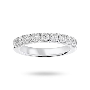 Mappin & Webb 18ct White Gold 0.75cttw Round Brilliant Cut Diamond 4 Claw Set Half Eternity Ring