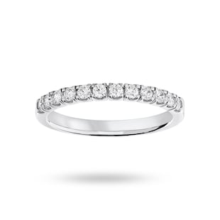 Mappin & Webb Platinum 0.33cttw Round Brilliant Cut Diamond 4 Claw Set Half Eternity Ring