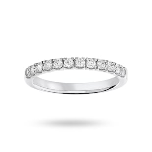 Mappin & Webb 18ct White Gold 0.33cttw Round Brilliant Cut Diamond 4 Claw Set Half Eternity Ring