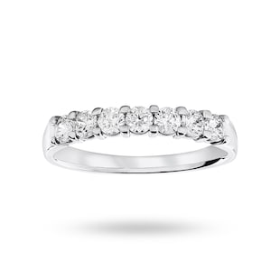 Mappin & Webb Platinum 0.50cttw Round Brilliant Cut Diamond 7 Stone Claw Set Half Eternity Ring