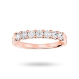 Mappin & Webb 18ct Rose Gold 0.50cttw Round Brilliant Cut Diamond 7 Stone Claw Set Half Eternity Ring - Ring Size W