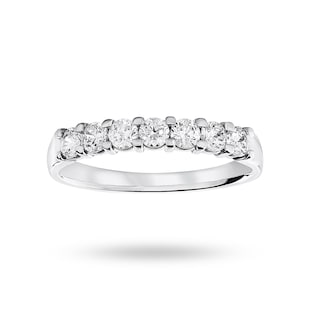 Mappin & Webb 18ct White Gold 0.50cttw Round Brilliant Cut Diamond 7 Stone Claw Set Half Eternity Ring