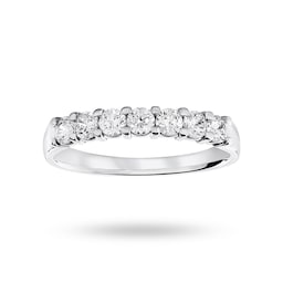 06507113 - 18ct White Gold 0.50cttw Round Brilliant Cut Diamond 7 Stone Claw Set Half Eternity Ring