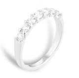 Mappin & Webb 18ct White Gold 0.50cttw Round Brilliant Cut Diamond 7 Stone Claw Set Half Eternity Ring - Ring Size I