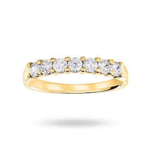 Mappin & Webb 18ct Yellow Gold 0.50cttw Round Brilliant Cut Diamond 7 Stone Claw Set Half Eternity Ring