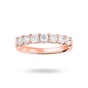 Mappin & Webb 18ct Rose Gold 0.75cttw Round Brilliant Cut Diamond 7 Stone Claw Set Half Eternity Ring