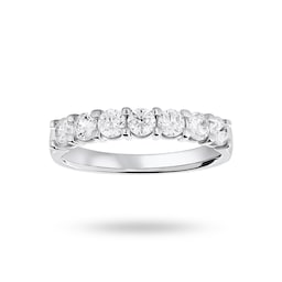 06507118 - 18ct White Gold 0.75cttw Round Brilliant Cut Diamond 7 Stone Claw Set Half Eternity Ring