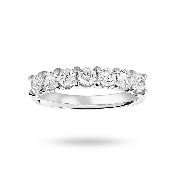 Mappin & Webb Platinum 1.00cttw Round Brilliant Cut Diamond 7 Stone Claw Set Half Eternity Ring