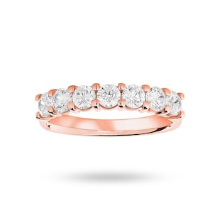 Mappin & Webb 18ct Rose Gold 1.00cttw Round Brilliant Cut Diamond 7 Stone Claw Set Half Eternity Ring