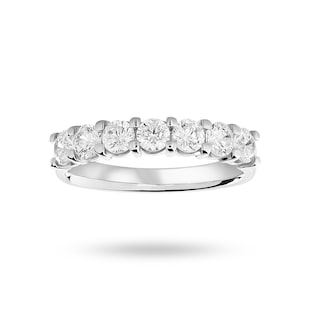 Mappin & Webb 18ct White Gold 1.00cttw Round Brilliant Cut Diamond 7 Stone Claw Set Half Eternity Ring