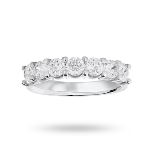 Mappin & Webb 18ct White Gold 1.30cttw Round Brilliant Cut Diamond 7 Stone Claw Set Half Eternity Ring