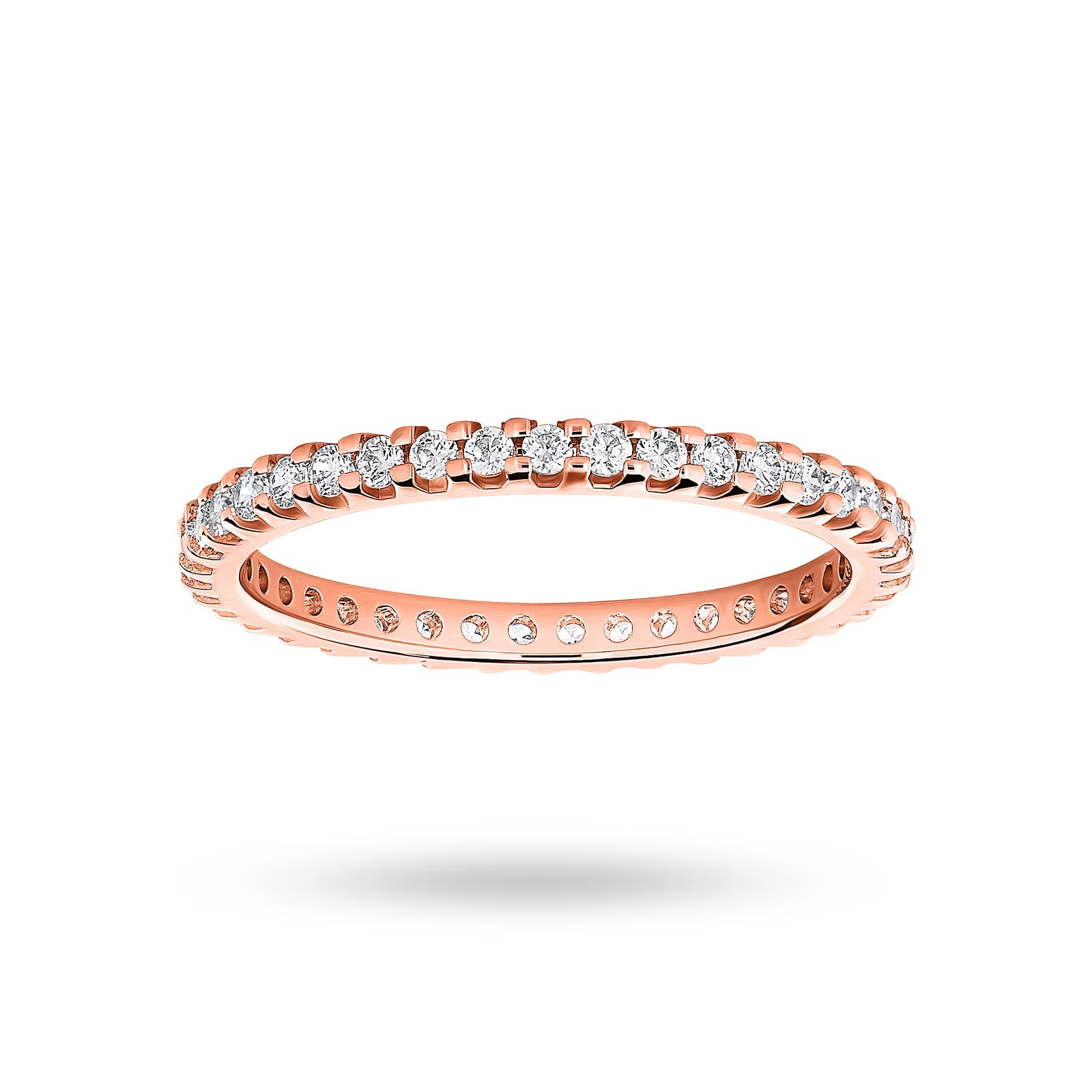 18ct Rose Gold 0.50cttw Round Brilliant Cut Diamond Claw Set Full Eternity Ring - Ring Size I