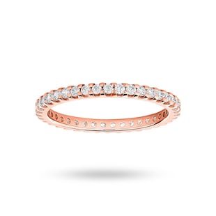 Mappin & Webb 18ct Rose Gold 0.50cttw Round Brilliant Cut Diamond Claw Set Full Eternity Ring