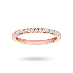 06507130 - 18ct Rose Gold 0.50cttw Round Brilliant Cut Diamond Claw Set Full Eternity Ring