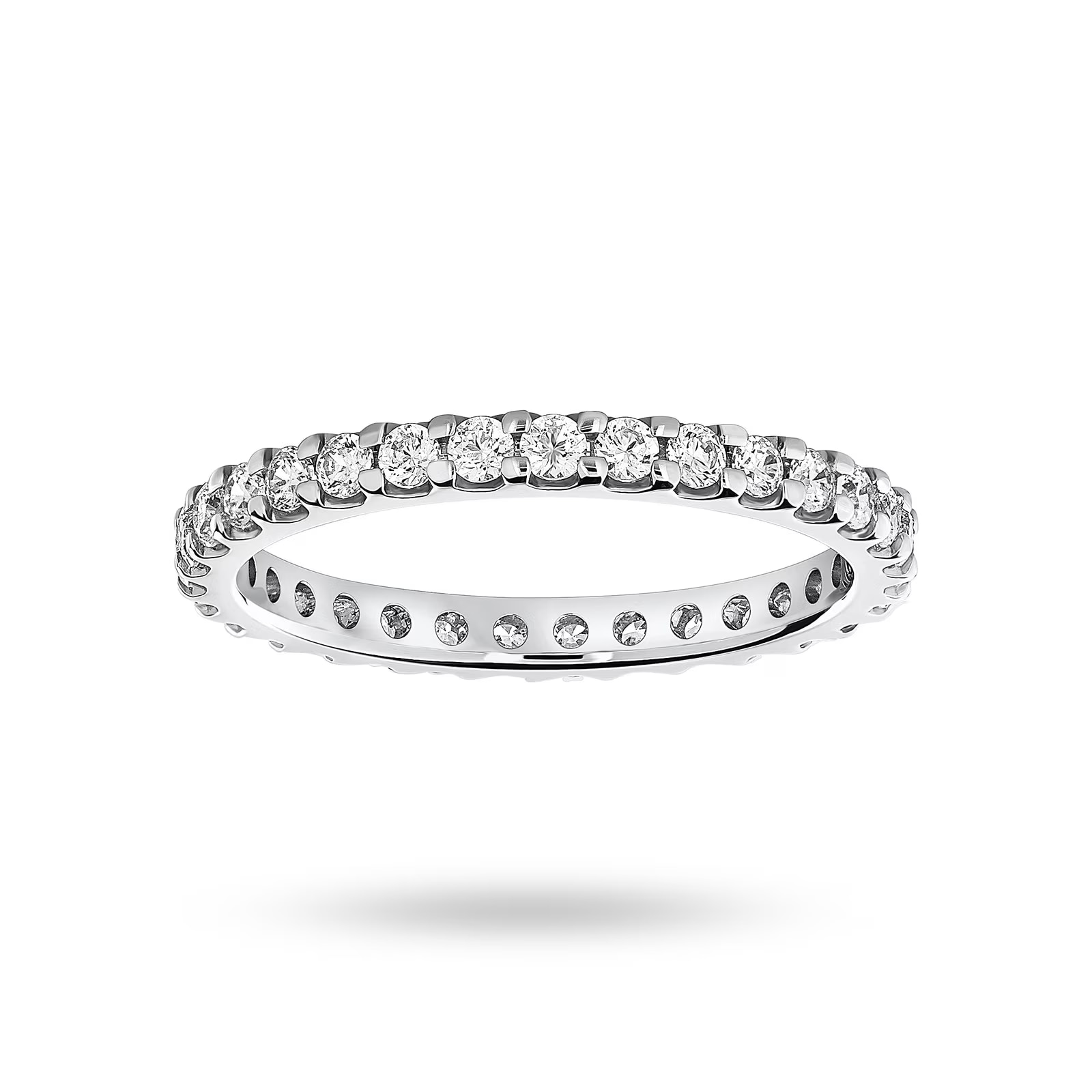 18ct White Gold 0.50cttw Round Brilliant Cut Diamond Claw Set Full Eternity Ring - Ring Size X