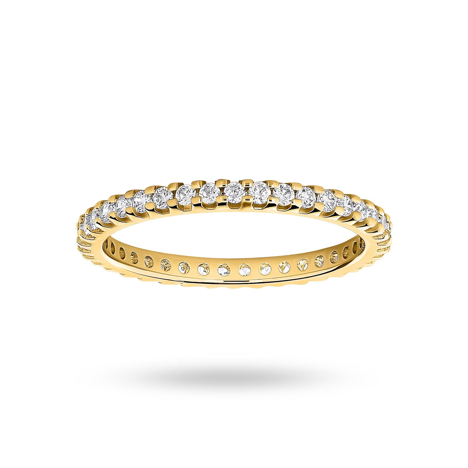 18ct Yellow Gold 0.50cttw Round Brilliant Cut Diamond Claw Set Full Eternity Ring - Ring Size G