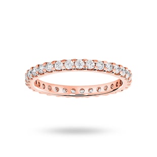 Mappin & Webb 18ct Rose Gold 0.75cttw Round Brilliant Cut Diamond Claw Set Full Eternity Ring