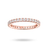 Mappin & Webb 18ct Rose Gold 0.75cttw Round Brilliant Cut Diamond Claw Set Full Eternity Ring - Ring Size J