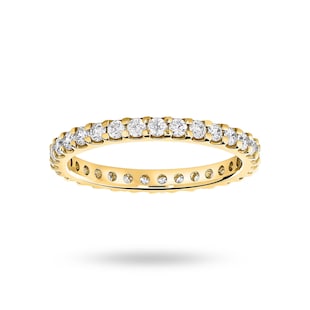 Mappin & Webb 18ct Yellow Gold 0.75cttw Round Brilliant Cut Diamond Claw Set Full Eternity Ring