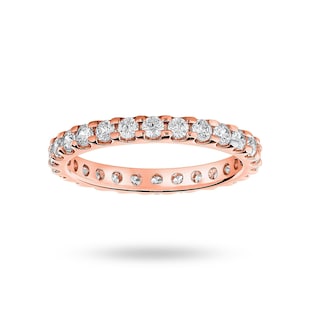 Mappin & Webb 18ct Rose Gold 1.00cttw Round Brilliant Cut Diamond Claw Set Full Eternity Ring