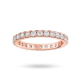 Mappin & Webb 18ct Rose Gold 1.00cttw Round Brilliant Cut Diamond Claw Set Full Eternity Ring - Ring Size T
