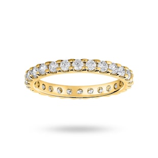 Mappin & Webb 18ct Yellow Gold 1.00cttw Round Brilliant Cut Diamond Claw Set Full Eternity Ring