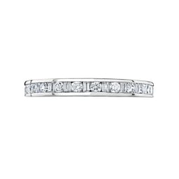 06507151 - Platinum 0.50cttw Dot Dash Diamond Channel Set Full Eternity Ring